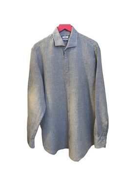 Van Gils Grey Linen Men's shirt